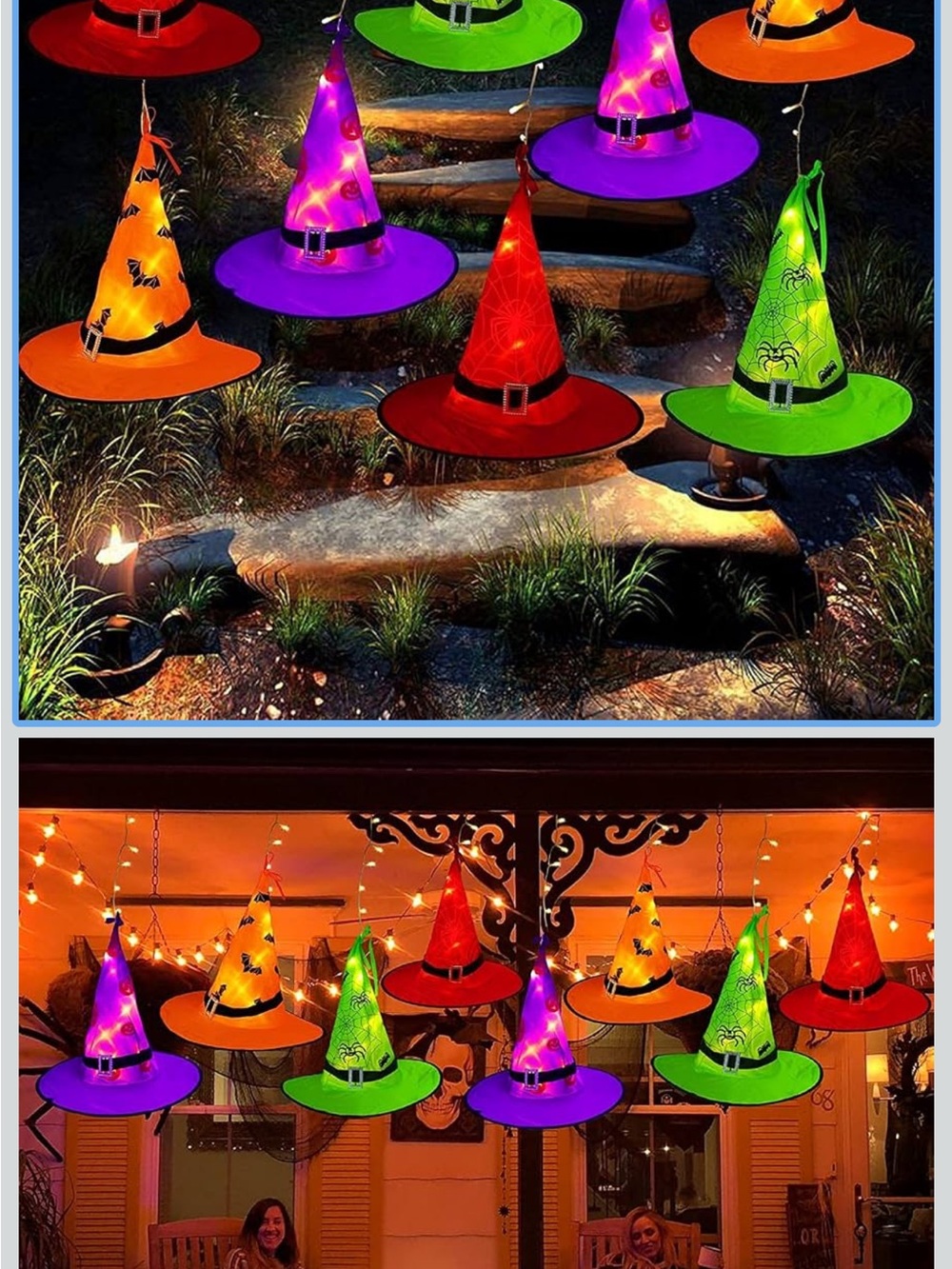 OurWarm Halloween Lighted Hanging Decoration Purple Black Orange w/ Remote